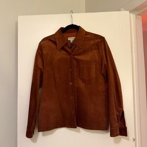 VINTAGE Brown Suede Shirt Jacket